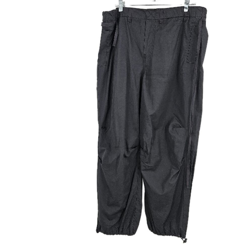 Anthropologie Pilcro Jogger Pants Dark Gray Drawstring Windbreaker Size L Tall
